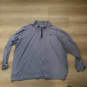 Men's Gray Nike Quarter Zip Long Sleeve Shirt Size 3XL Dri-Fit